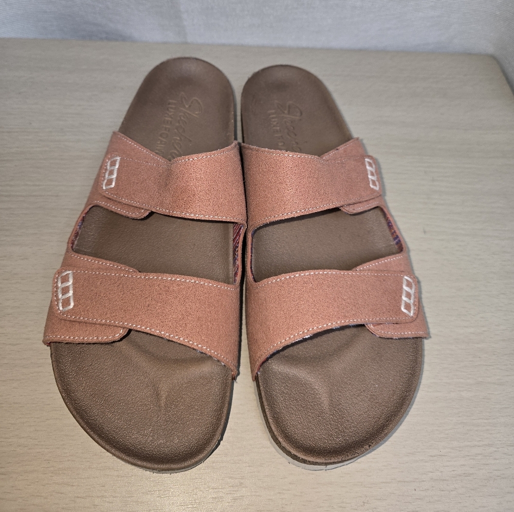Skechers Lux Memory Foam Adjustable Two Strap
Slides Sandals